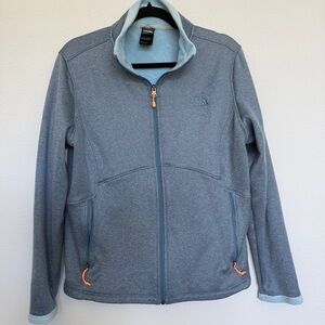 The North Face Men's Light Blue Gray Full-Zip Fleece Jacket